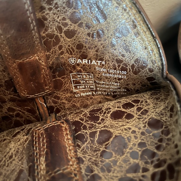 Ariat Brown Leather Boots with Textured Finish - Picture 3 of 7